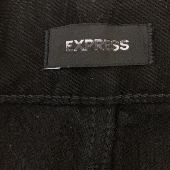 NWOT Express Women Black Jeans Size 4R Distressed Modern Straight Leg High Rise - Picture 5 of 10